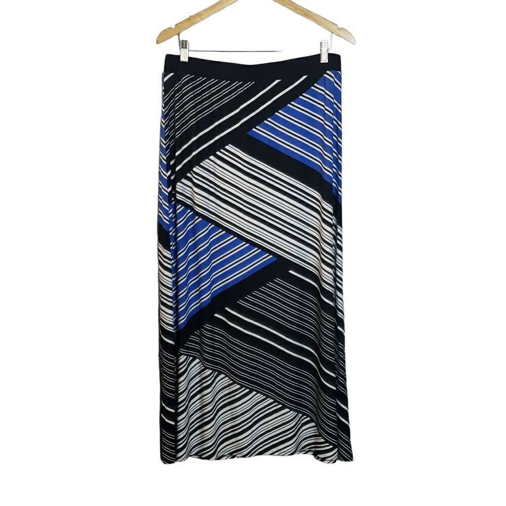 Chicos Blue and Black Long Skirt Size 2